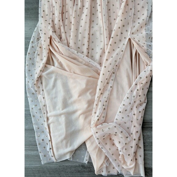 Intimately Free People Want To Have Fun Glitter Polka Dot Maxi Dress Size S Peac - Picture 6 of 11
